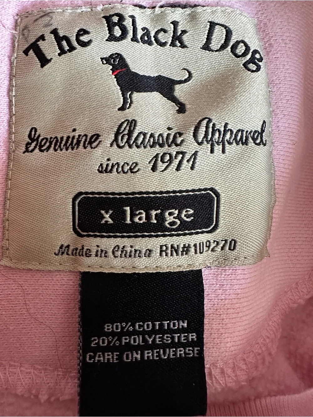 The Black Dog Pink Hoodie with Black Dog Graphic - Picture 6 of 7